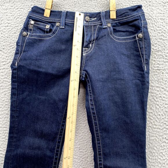 Miss Me Jeans Adult 27 Easy Boot Dark Wash Sequin Flap Pocket Denim Y2k Women's - Picture 4 of 15
